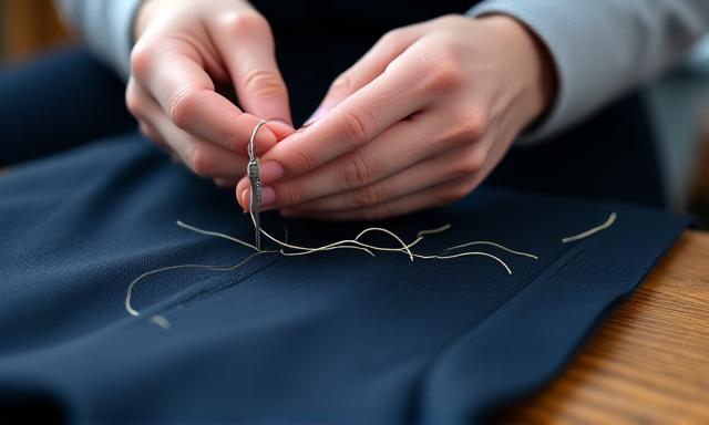 Detale ręcznej pracy krawieckiej