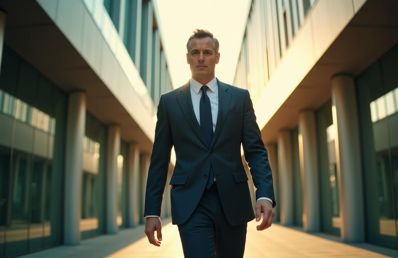 Elegancki mężczyzna w garniturze biznesowym